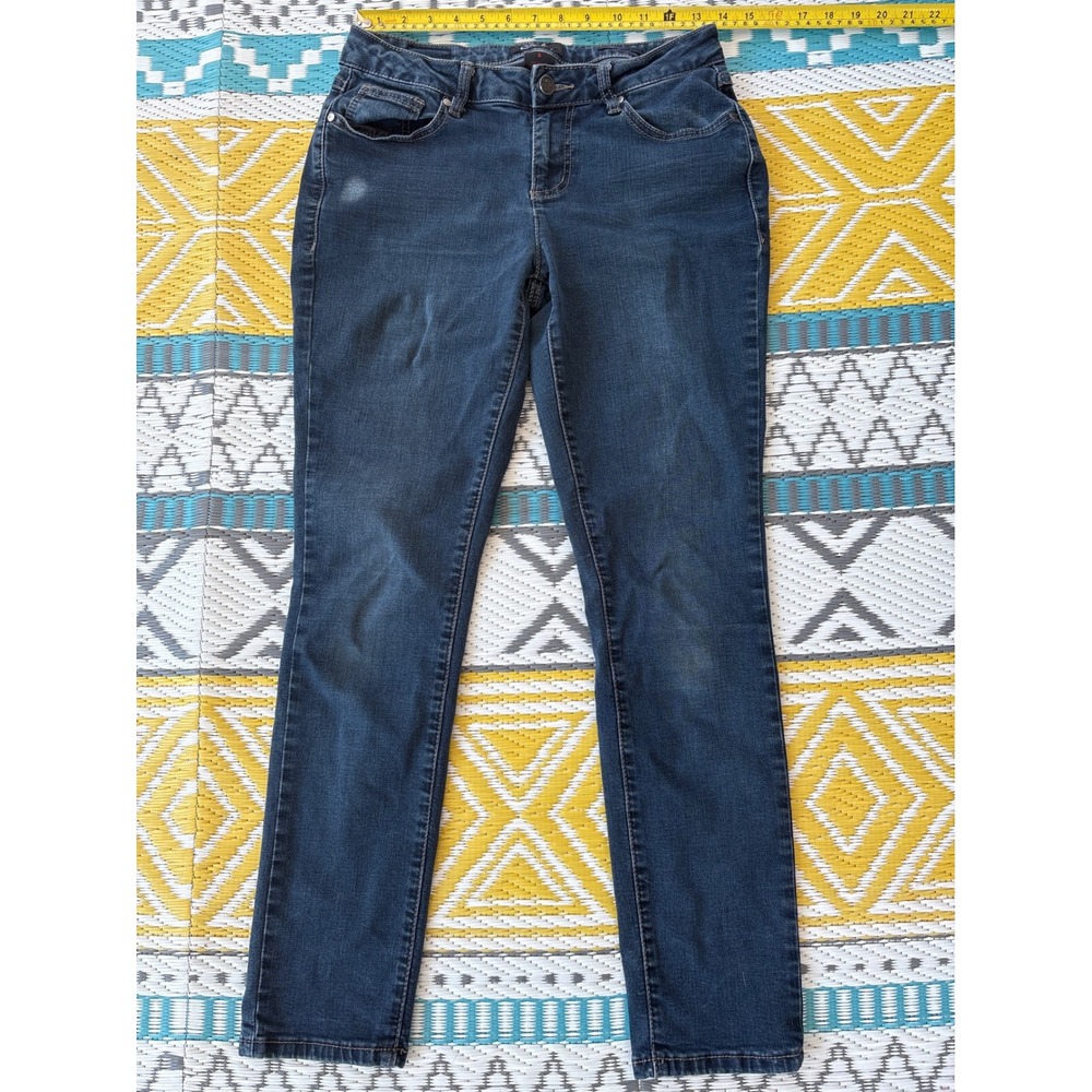 Earl Jean Women Dark Wash Skinny Denim Jeans Size 6 Stretch Mid Rise Blue